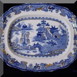 P56. Vintage Mason blue and white plate. 8.5&rdquo;x 11&rdquo; 
